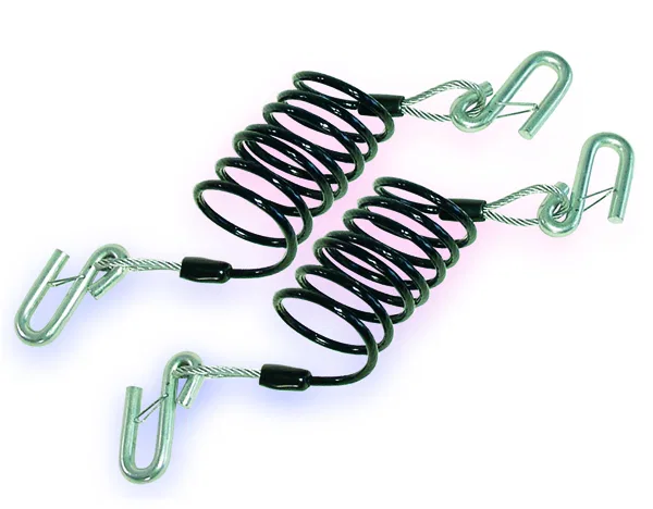 9523003 – DEMCO Trailer Safety Cable, 7000 Pound Rated 86 Inch Extended Length Vinyl Coated Steel Coiled With Hooks S...